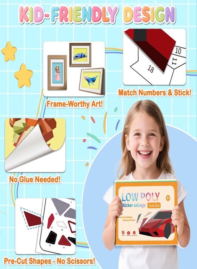 Flamax Large Sticker Paint Book-Create 8 Vehicle Pictures, Waterproof, Perforated for Easy Tearing Stickers, Sticker by Number Kids 3-5, Stickers Paint Books for Kids Ages 4-8 - Image 5